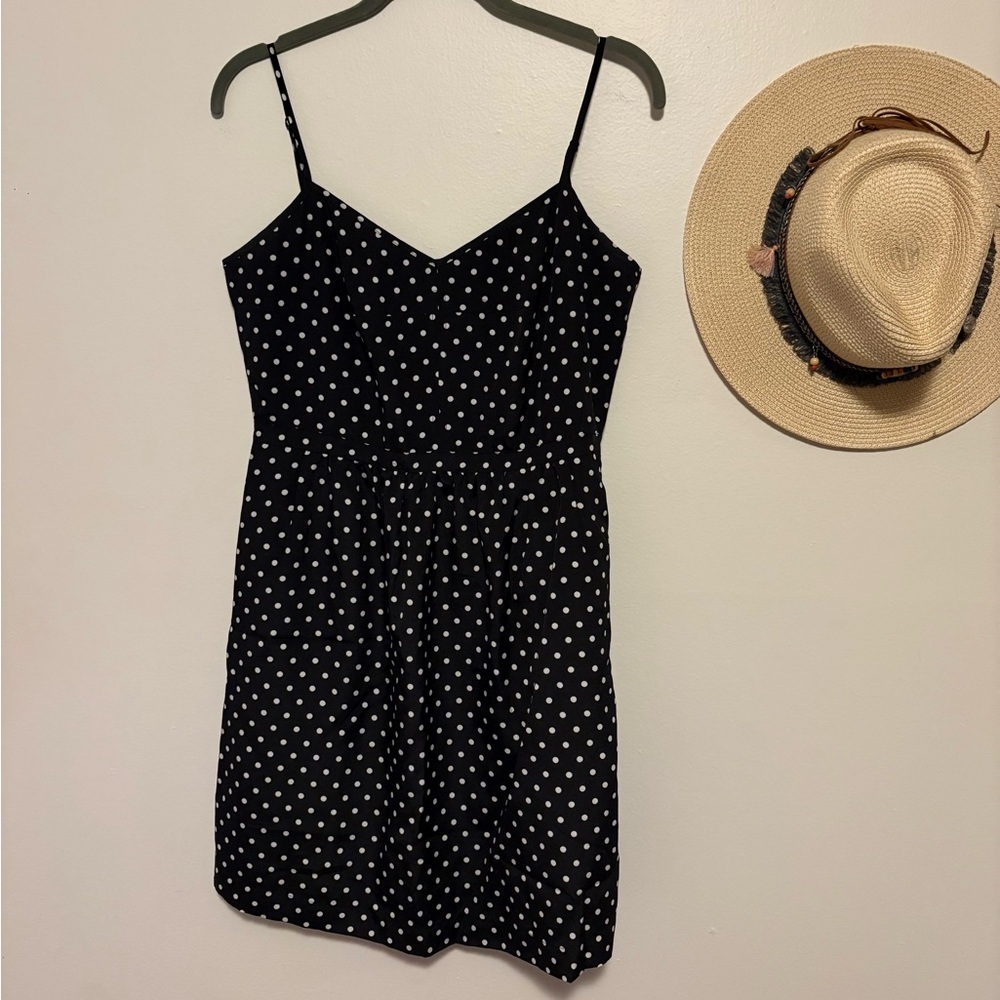 J. Crew Black and White Polka Dot Dress